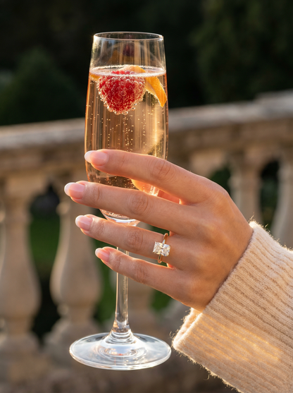 Radiant Hidden Halo Diamond Engagement Ring