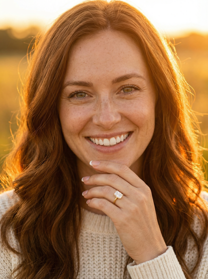 Radiant Hidden Halo Diamond Engagement Ring