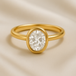 Oval Bezel Diamond Engagement Ring