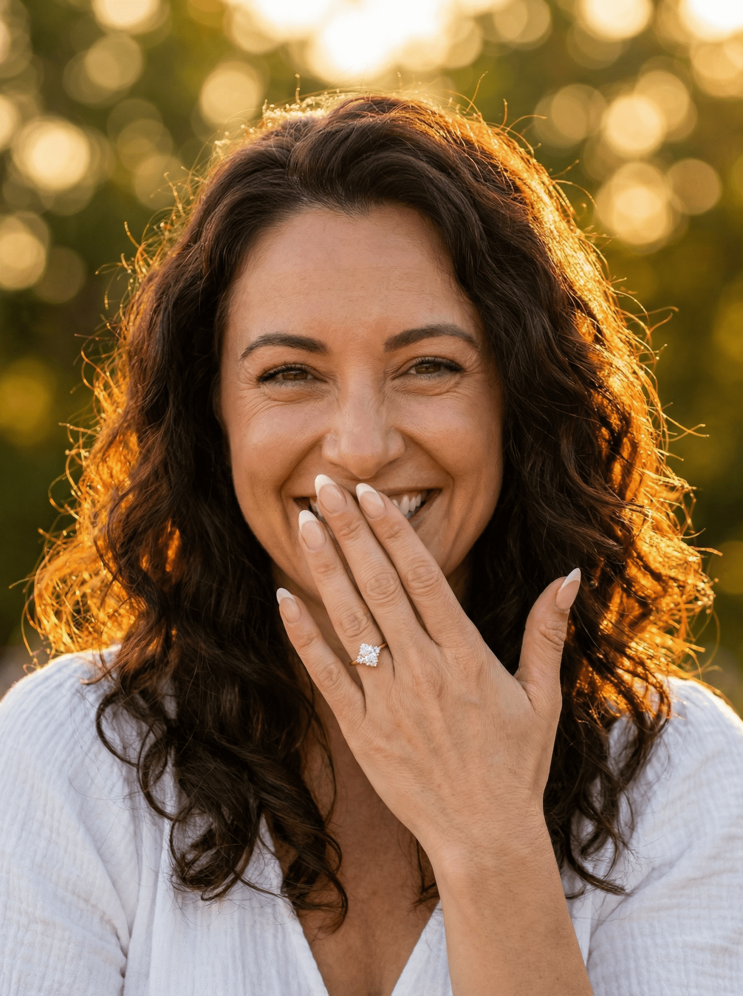 Round Accent Stones Moissanite Engagement Ring - Moissanite Engagement Rings