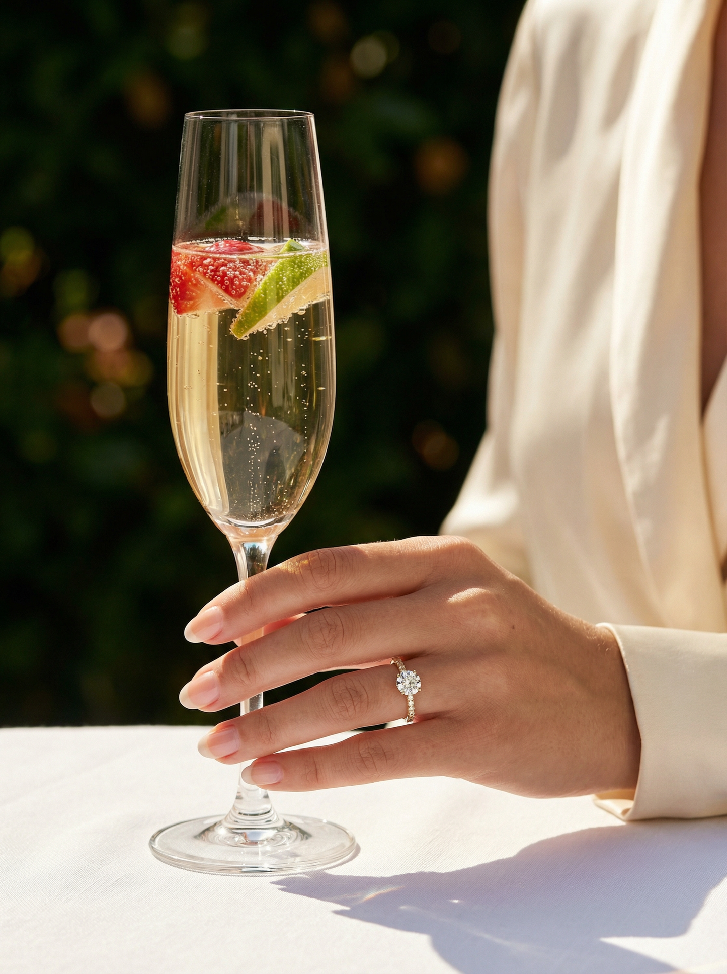 Round Hidden Halo Full Pavè Moissanite Engagement Ring