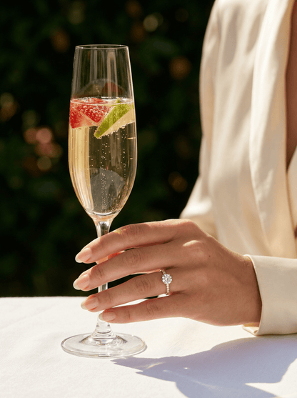 Round Hidden Halo Full Pavè Moissanite Engagement Ring - Moissanite Engagement Rings