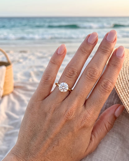 Sage: Round Solitaire 6 Claw Setting Diamond Engagement Ring