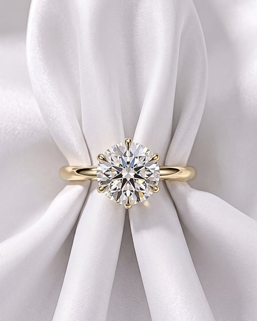 Sage: Round Solitaire 6 Claw Setting Diamond Engagement Ring