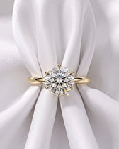 Sage: Round Solitaire 6 Claw Setting Moissanite Engagement Ring