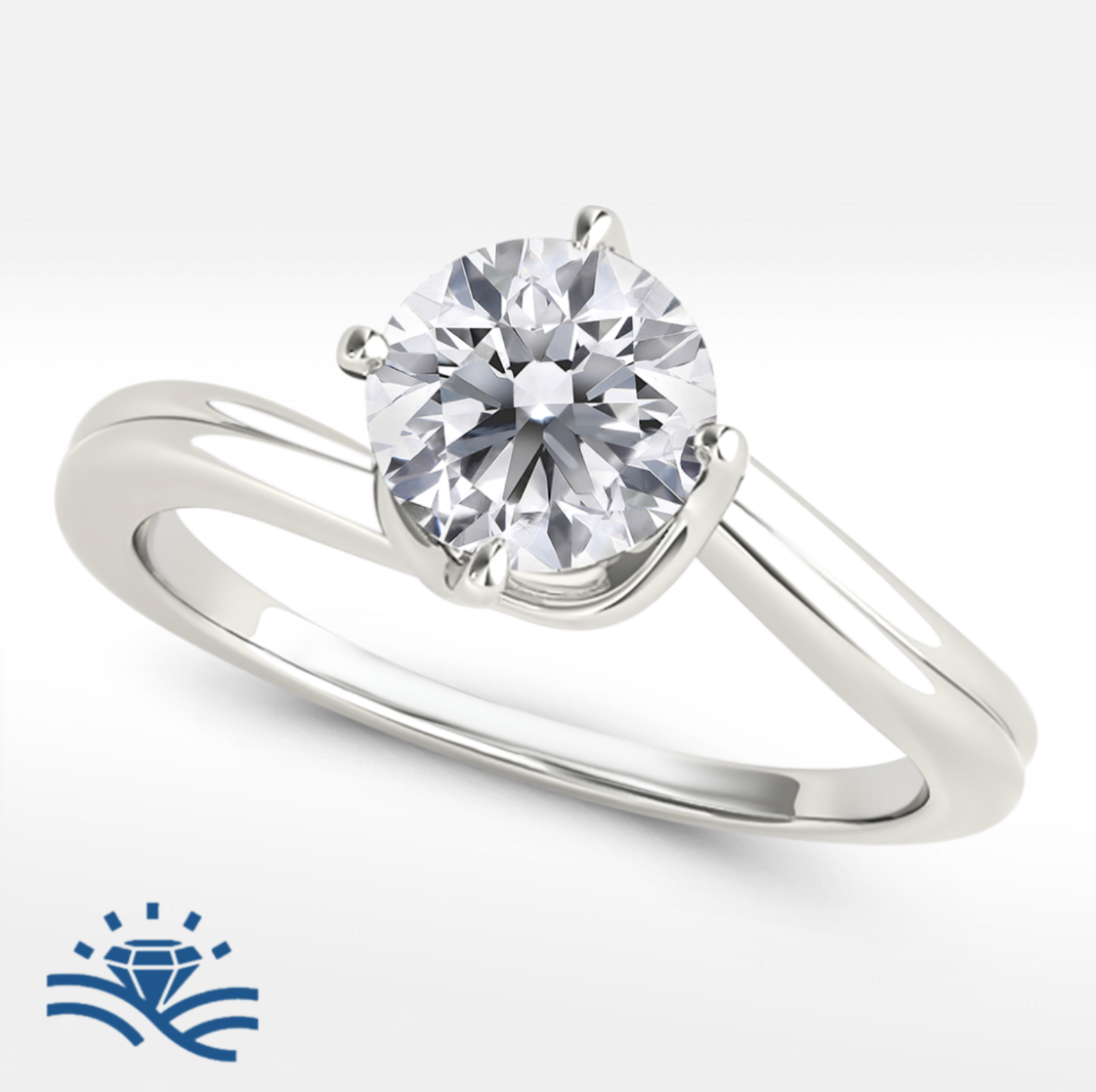 Round Solitaire Moissanite Engagement Ring