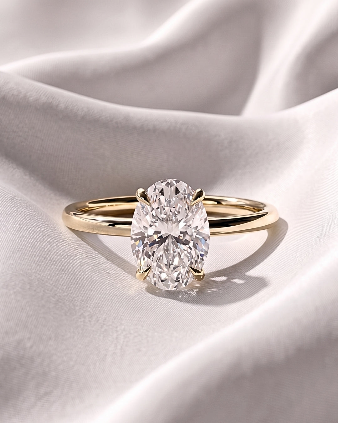 Selene - Oval Hidden Halo Moissanite Engagement Ring