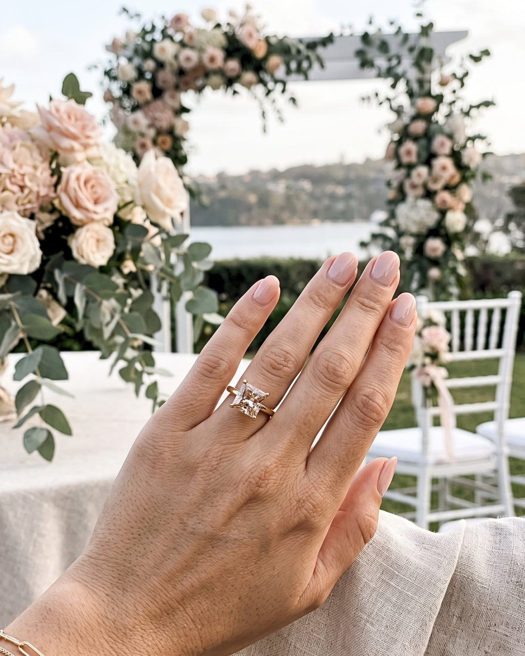 Sienna - Princess Coffee Champagne Solitaire Moissanite Engagement Ring