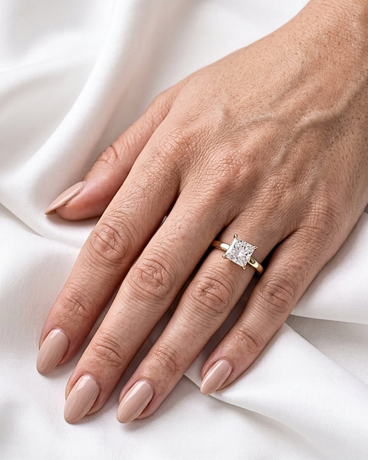Sienna: Princess Solitaire Diamond Engagement Ring