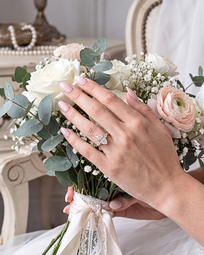 Vega: Marquise Trilogy Moissanite Engagement Ring