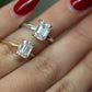 Emerald Solitaire Moissanite Engagement Ring