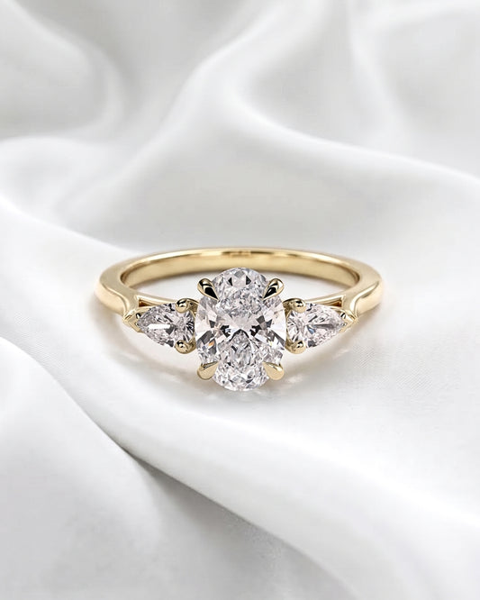 Willow: Oval Leaf Setting Diamond Engagement Ring