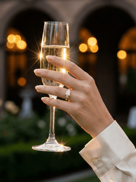 Princess Trilogy Moissanite Engagement Ring - Moissanite Engagement Rings