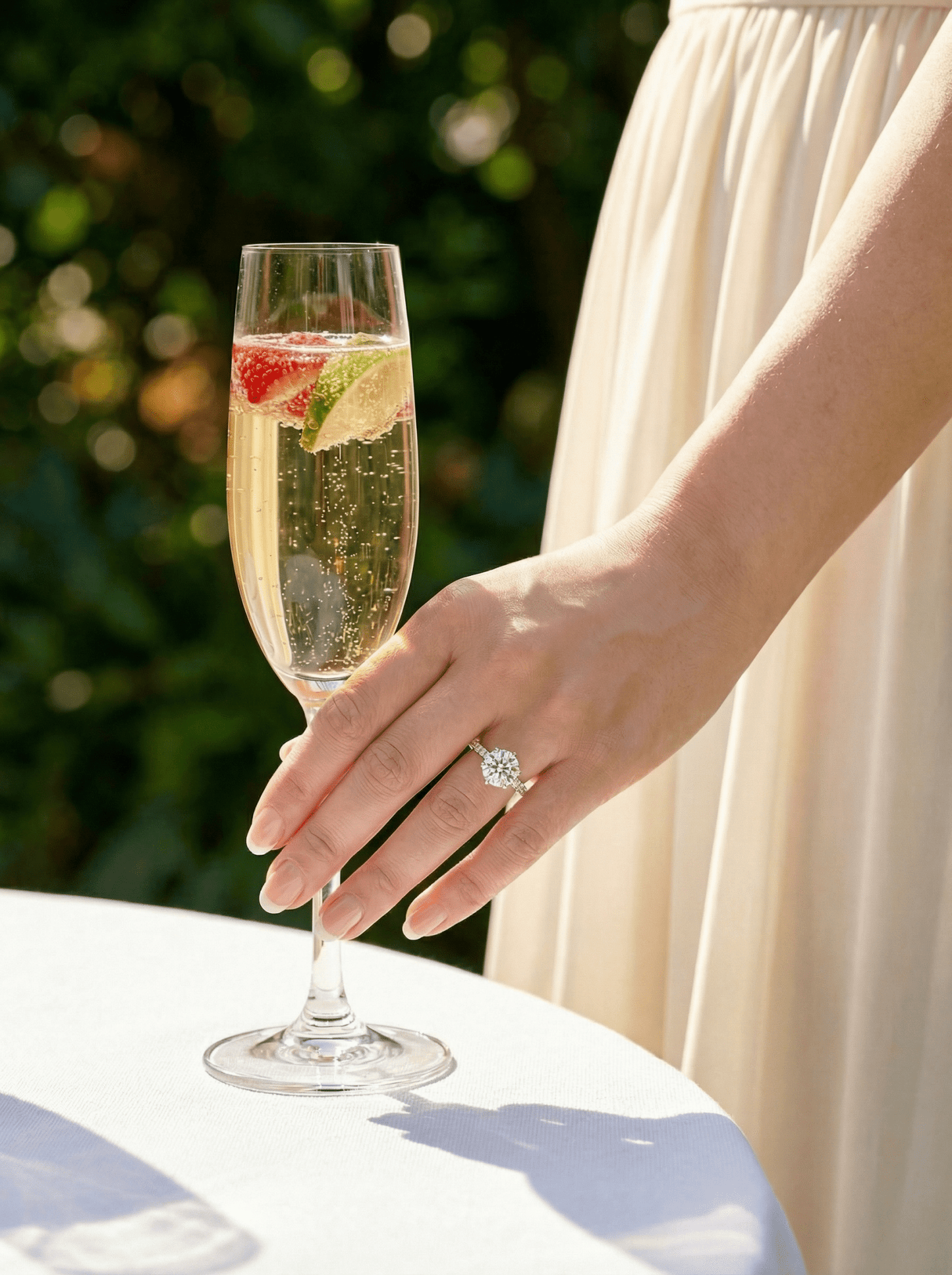 Round Solitaire 6 Claw Half Pavé Moissanite Ring - Moissanite Engagement Rings