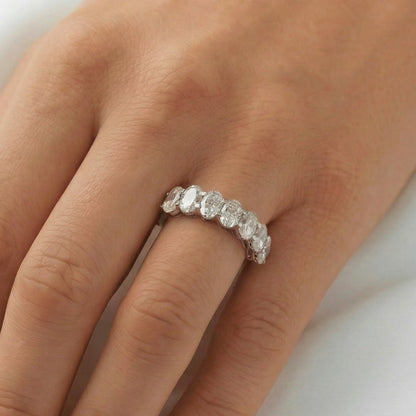 7 Stone Oval Moissanite Ring - Moissanite Engagement Rings