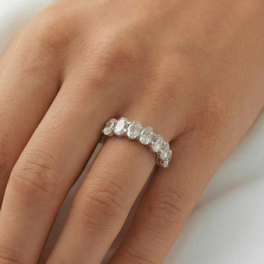 7 Stone Oval Moissanite Ring - Moissanite Engagement Rings