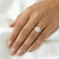 Layla — Cushion Halo Pavé Diamond Engagement Ring