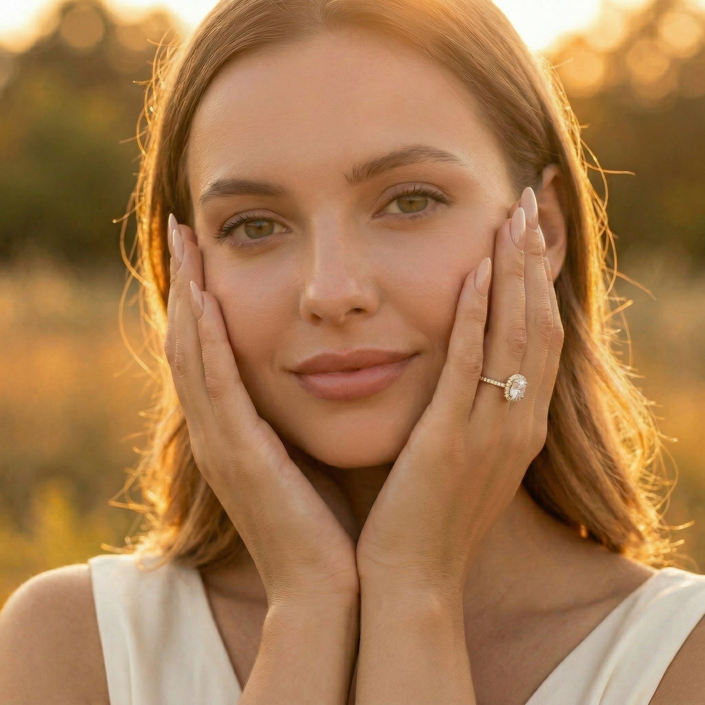 Cushion Halo Pavé Diamond Engagement Ring - Moissanite Engagement Rings