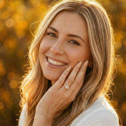 East West Bezel Oval Solitaire Diamond Engagement Ring - Moissanite Engagement Rings