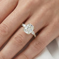 Harper — Elongated Cushion Trilogy Full Pavé Moissanite Engagement Ring