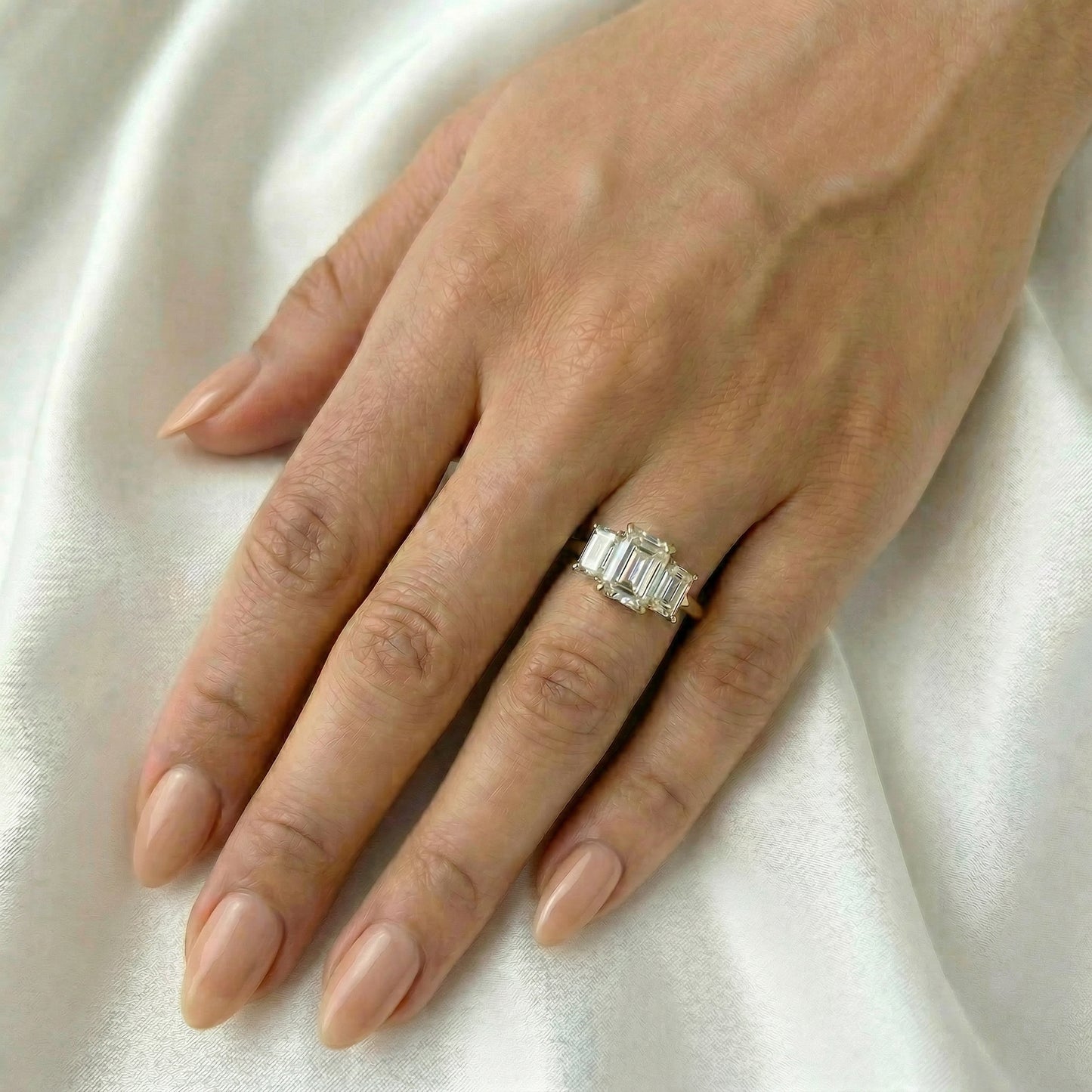 Emerald Trilogy Diamond Engagement Ring