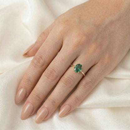 Oval Green Moissanite Engagement Ring — Guthrie Jewellery