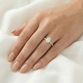 Nora: Oval Half Pavé Diamond Engagement Ring