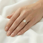 Nora: Oval Half Pavé Moissanite Engagement Ring