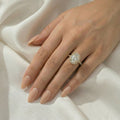 Oval Halo Full Pavé Moissanite Engagement Ring