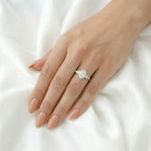 Willow: Oval Leaf Setting Moissanite Engagement Ring