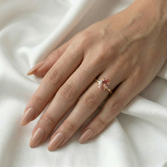 Oval Solitaire Pink Diamond Engagement Ring