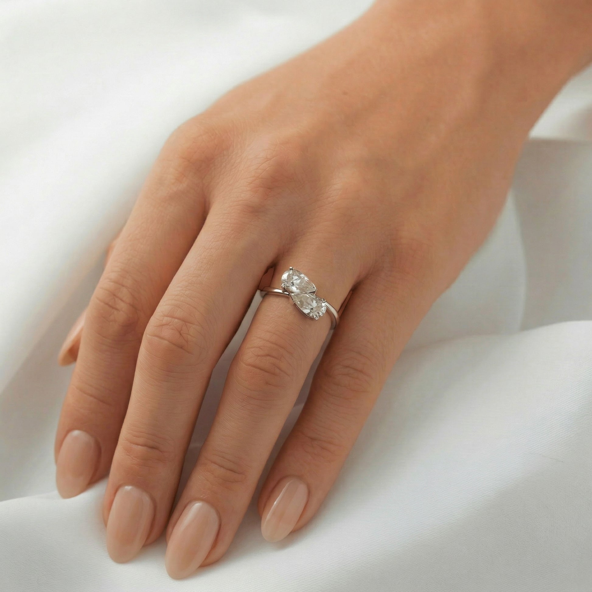 Pear Two - Stone Moissanite Engagement Ring - Moissanite Engagement Rings