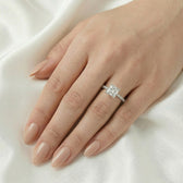 Phoebe: Princess Hidden Halo and Pavé Diamond Engagement Ring