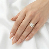 Cassia: Princess Hidden Halo Diamond Engagement Ring