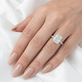 Eira — Radiant Half Pavé Moissanite Engagement Ring