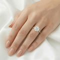 Celeste — Round Half Pavè & Hidden Halo Moissanite Engagement Ring