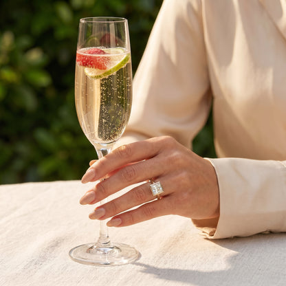 Princess Bezel Moissanite Engagement Ring - Moissanite Engagement Rings