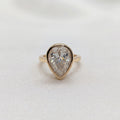 Mae — Pear Bezel Moissanite Engagement Ring