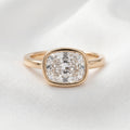 Billie — East West Bezel Elongated Cushion Moissanite Engagement Ring