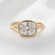 East West Bezel Elongated Cushion Moissanite Engagement Ring - Moissanite Engagement Rings