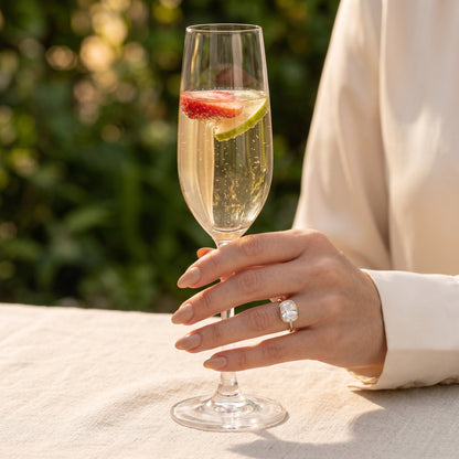 East West Bezel Elongated Cushion Moissanite Engagement Ring - Moissanite Engagement Rings
