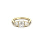Asscher Trilogy Diamond Engagement Ring - Moissanite Engagement Rings