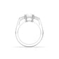Asscher Trilogy Diamond Engagement Ring - Moissanite Engagement Rings