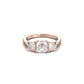 Asscher Trilogy Diamond Engagement Ring - Moissanite Engagement Rings