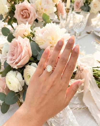 Brynn: Floral Oval Moissanite Engagement Ring