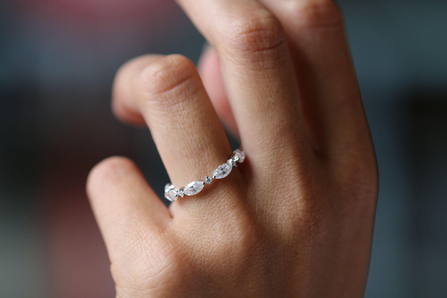 Cluster Diamond Wedding Band - Moissanite Engagement Rings