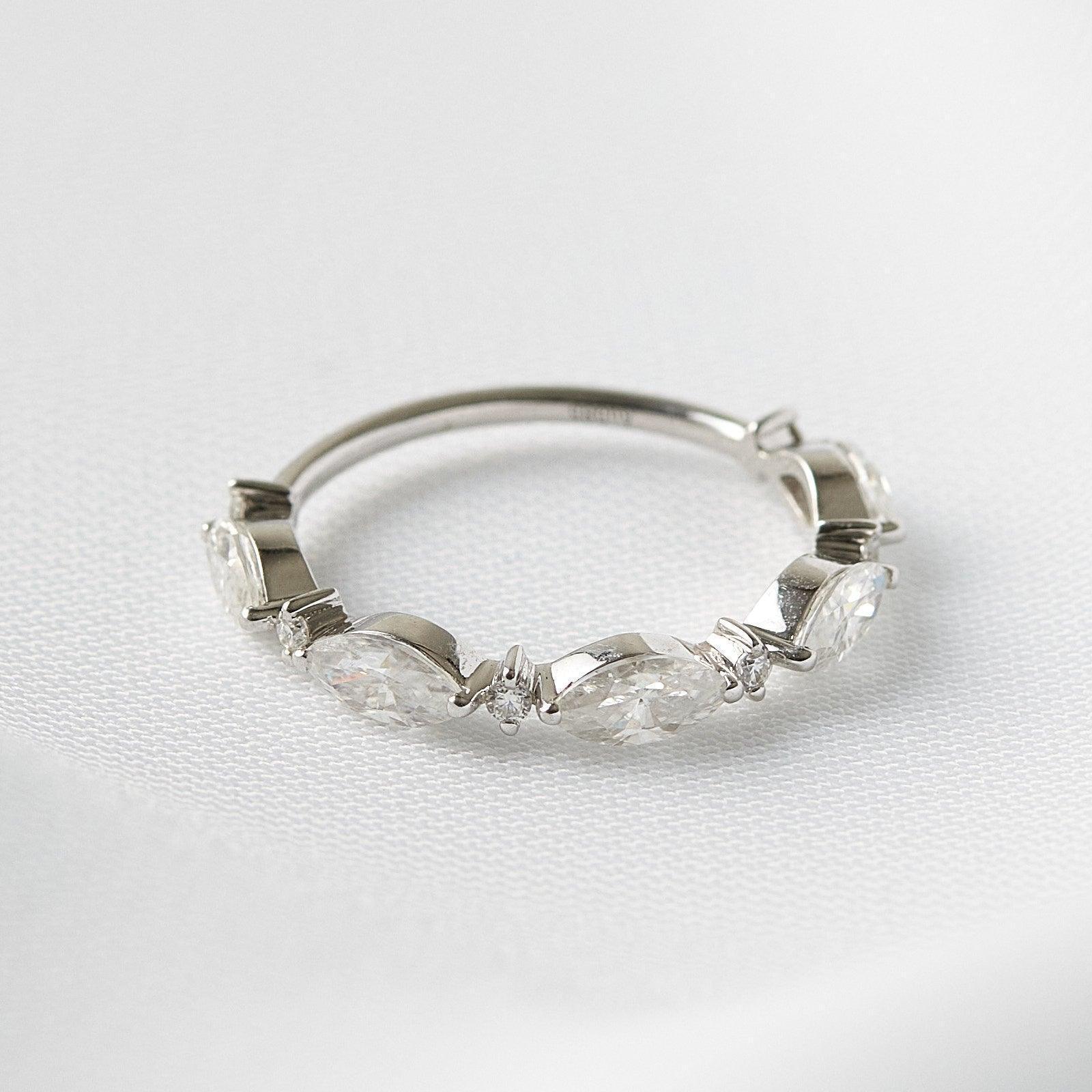 Cluster Diamond Wedding Band - Moissanite Engagement Rings
