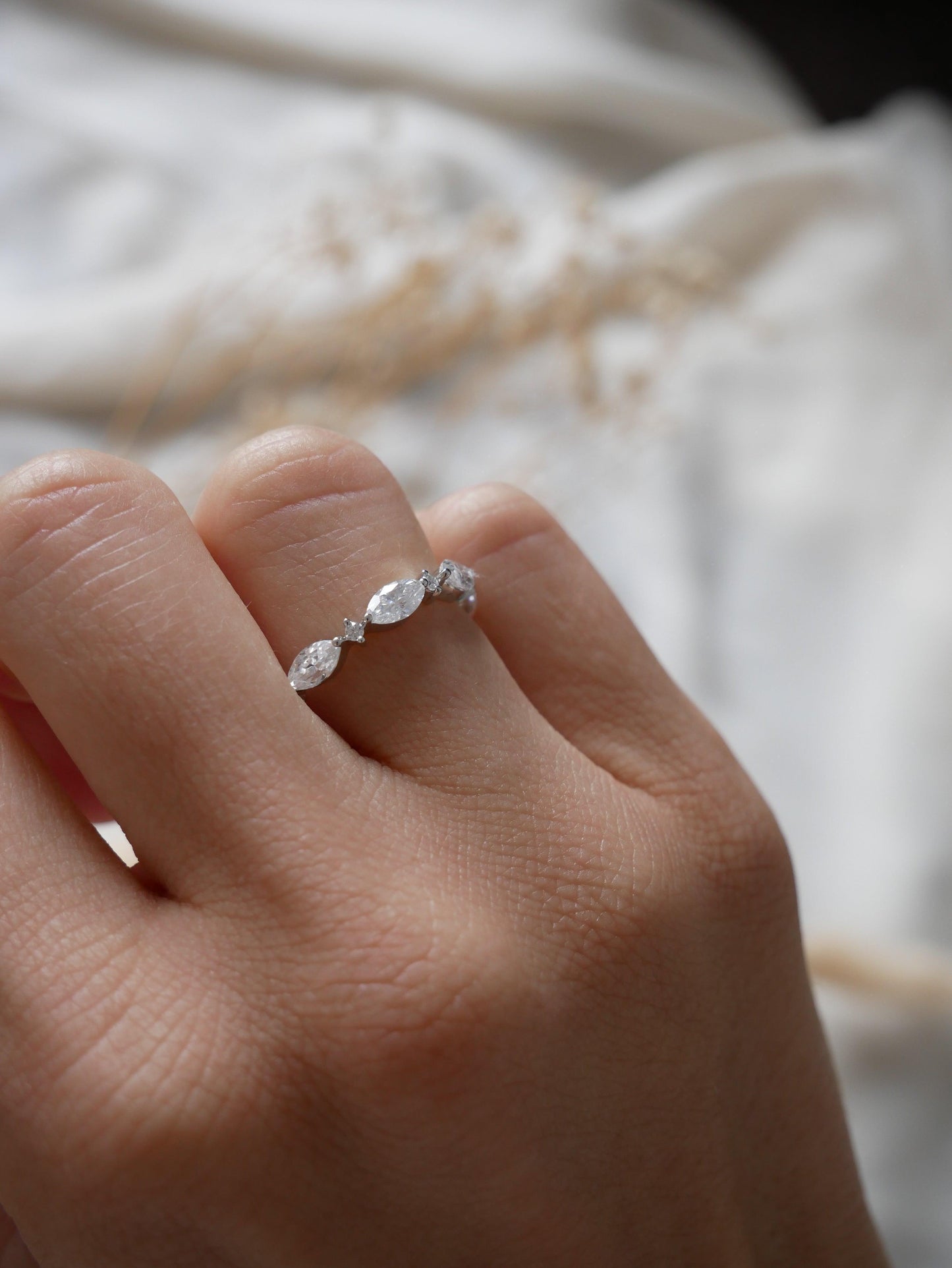 Cluster Diamond Wedding Band - Moissanite Engagement Rings