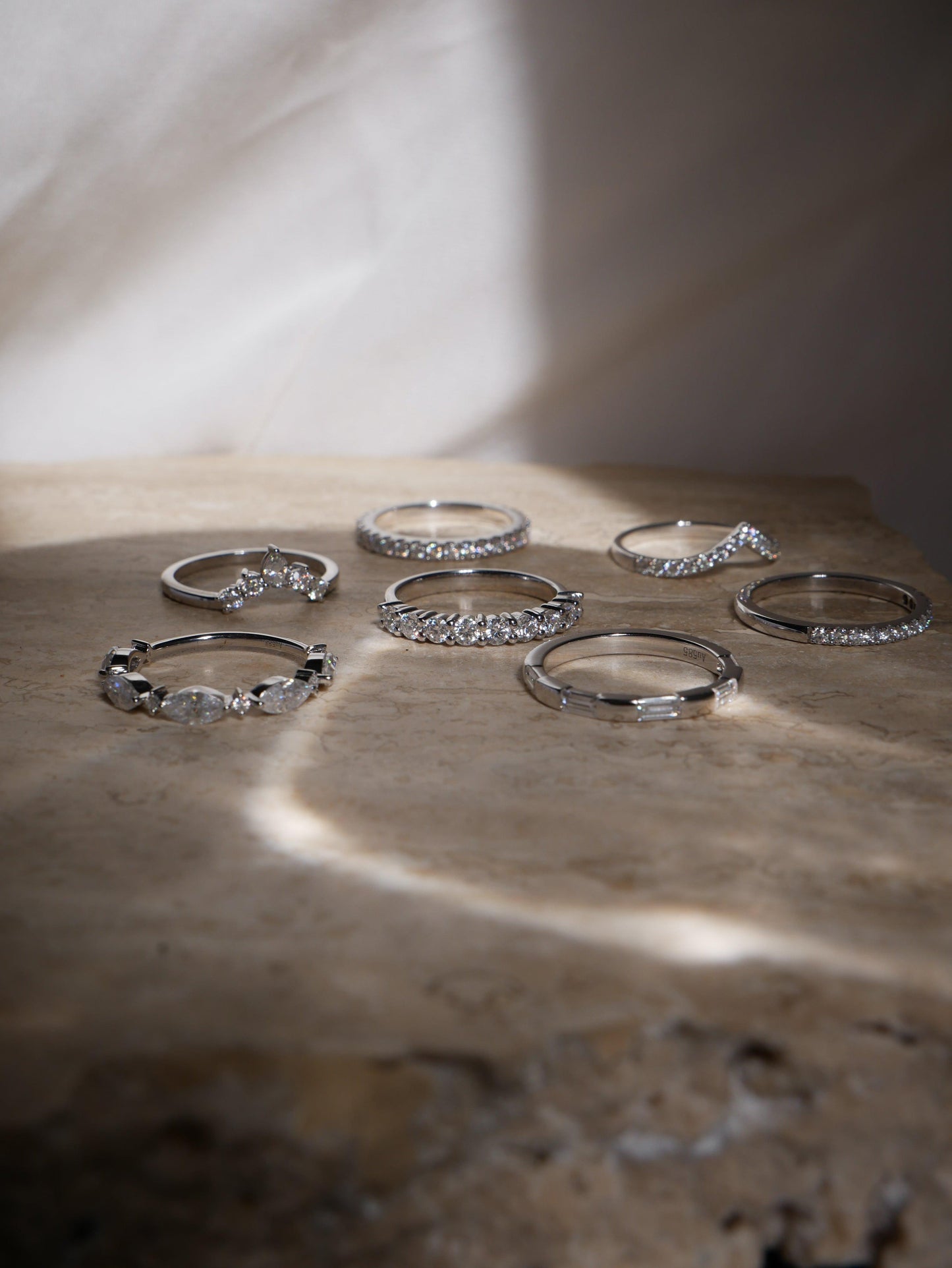 Cluster Diamond Wedding Band - Moissanite Engagement Rings