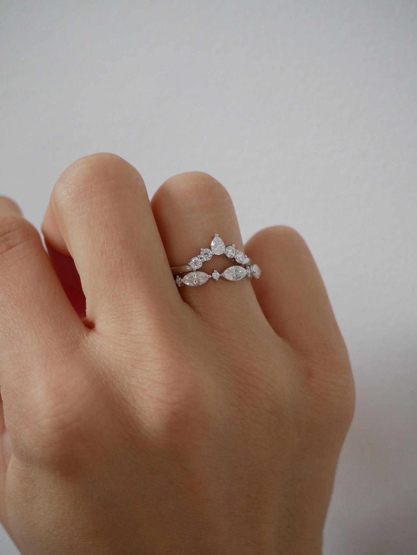 Cluster Diamond Wedding Band - Moissanite Engagement Rings